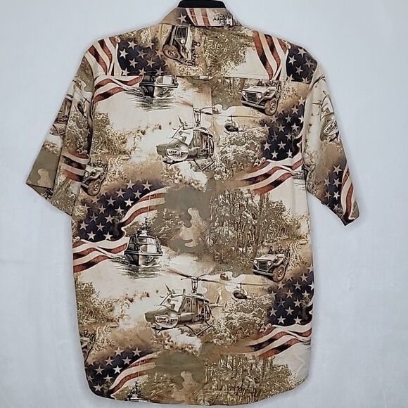 North River U.S. Military Print Button Down Shirt Size Large - Picture 9 of 9